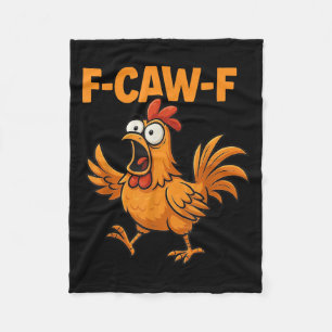 F-caw-f Kraai Grappig Gezicht Zwarte Vogel Kip Mem Fleece Deken
