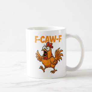 F-caw-f Kraai Grappig Gezicht Zwarte Vogel Kip Mem Koffiemok