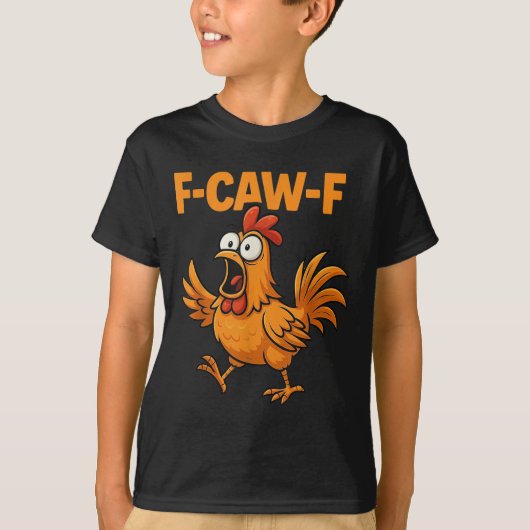 F-caw-f Kraai Grappig Gezicht Zwarte Vogel Kip Mem T-shirt (Voorkant)