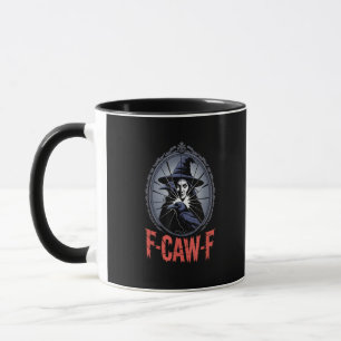 F-Caw-F Kraai Grappige Gotische Maan Vogel Hallowe Mok