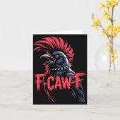 F-caw-f Kraai Grappige Gotische Maan Zwarte Vogel  Kaart (Gele Bloem)