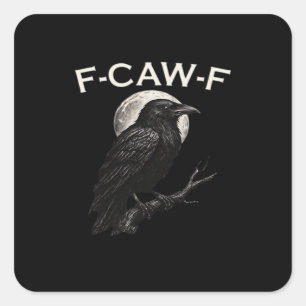 F-Caw-F Kraai Grappige Kraai F-Caw-F Tandwiel Vint Vierkante Sticker