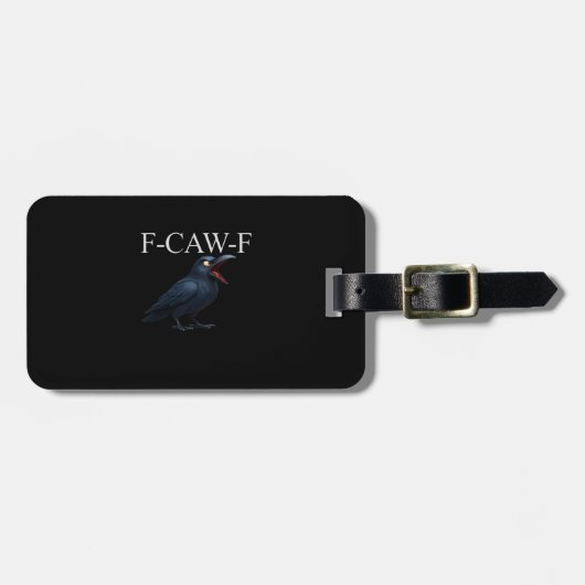 F-Caw-F Kraai Grappige Kraai F-Caw-F Uitrusting Co Bagagelabel (Voorkant horizontaal)