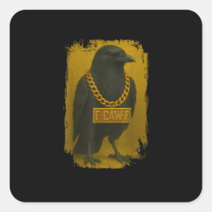 F-Caw-F Kraai Grappige Quote Raaf Vogel Volwassen Vierkante Sticker