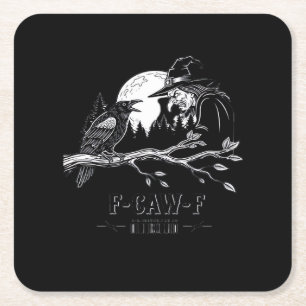 F-Caw-F Kraai Halloween Heks F-Caw-F Kartonnen Onderzetters