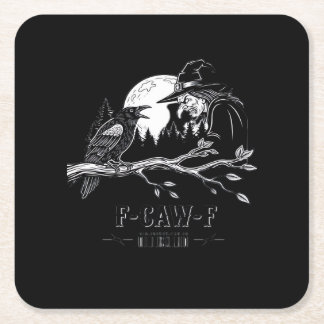 F-Caw-F Kraai Halloween Heks F-Caw-F Kartonnen Onderzetters