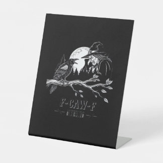 F-Caw-F Kraai Halloween Heks F-Caw-F Reclamebord Met Voetstuk