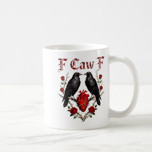 F Caw F Kraai Hart Grappig Anti Valentijnsdag Sing Koffiemok