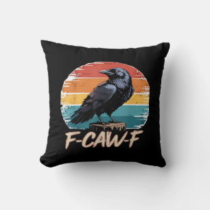 F-Caw-F Kraai Humor Grappig Gotisch Retro Klassiek Kussen
