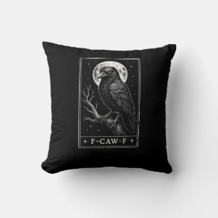 F-Caw-F Kraai Kaart Grappige Halloween Vintage Ach Kussen