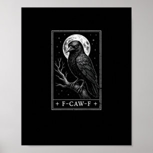 F-Caw-F Kraai Kaart Grappige Halloween Vintage Ach Poster