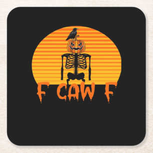 F-Caw-F Kraai Klassieke Esthetische Casual Kartonnen Onderzetters