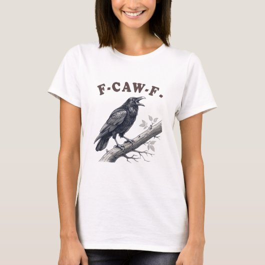 - f-caw-f Kraai Knippen T-shirt (Voorkant)
