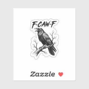 F Caw F Kraai Liefhebber Raven Meme Klassieke Stij Sticker