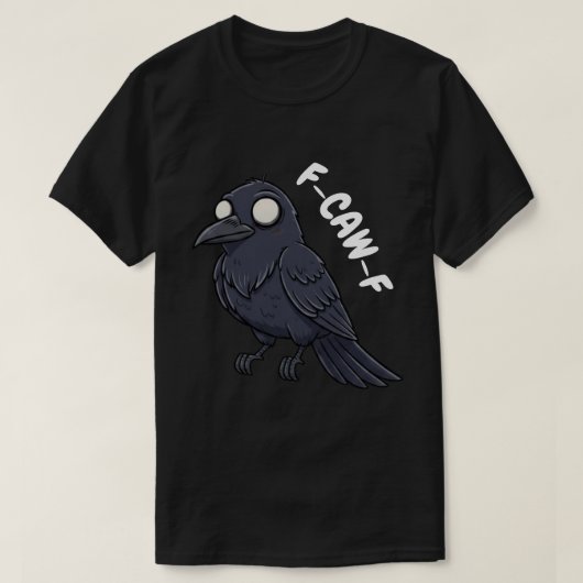 F-CAW-F Kraai met brede ogen - Funny Bird T-shirt (Design voorkant)