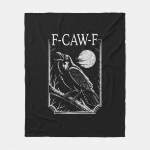 F-Caw-F Kraai Minimal – Retro Gotische Vogel Grapp Fleece Deken