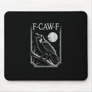 F-Caw-F Kraai Minimal – Retro Gotische Vogel Grapp Muismat