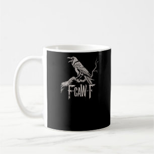 F-Caw-F Kraai Pun Grappige Vogel Kraaiend Grunge A Koffiemok