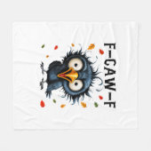 F-Caw-F Kraai Pun Grappige Vogel Kraaiend Grunge H Fleece Deken (Voorkant (Horizontaal))