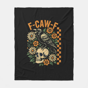 F-Caw-F Kraai Pun Grappige Vogel Kraaiend Grunge H Fleece Deken