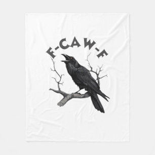 F-Caw-F Kraai Pun Grappige Vogel Kraaiend Grunge H Fleece Deken