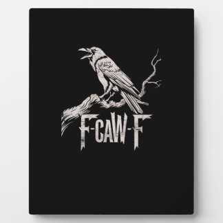 F-Caw-F Kraai Pun Grappige Vogel Kraaiende Grunge Fotoplaat