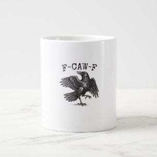 F-Caw-F Kraai Punt Grappige Vogel Kraaiend Grunge Grote Koffiekop