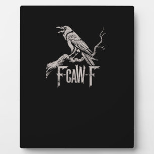 F-Caw-F Kraai Punt Grappige Vogel Kraaiende Grunge Fotoplaat