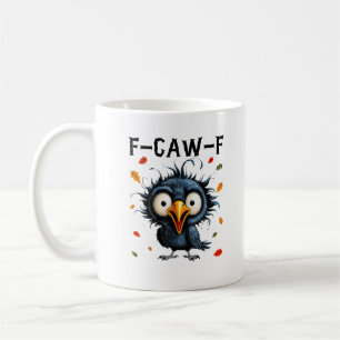 F-Caw-F Kraai Punt Grappige Vogel Kraaiende Grunge Koffiemok