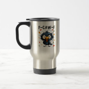 F-Caw-F Kraai Punt Grappige Vogel Kraaiende Grunge Reisbeker