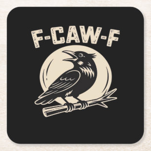 F-Caw-F Kraai Raaf Vintage Stijl Kartonnen Onderzetters