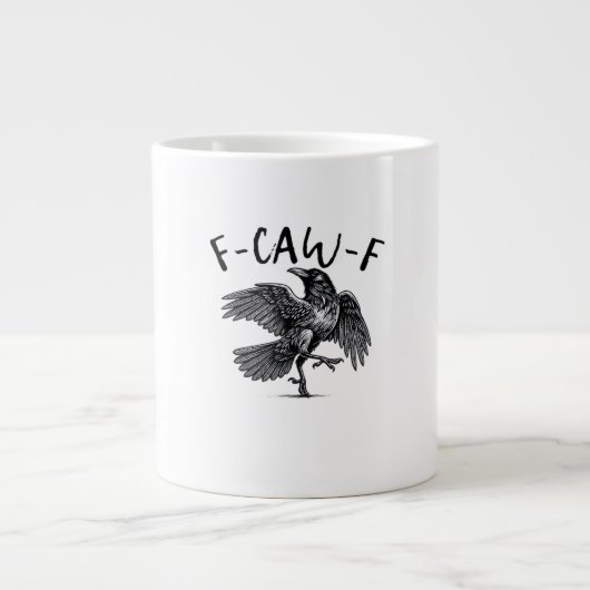 F Caw F Kraai Retro Klassieke Stijl Grote Koffiekop (Voorkant)