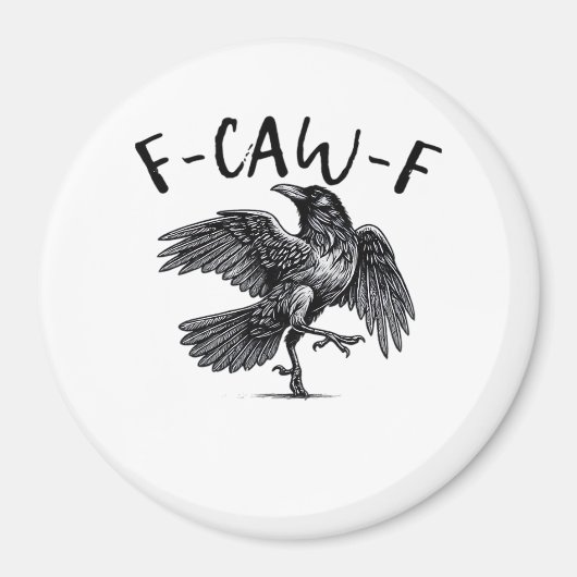 F Caw F Kraai Retro Klassieke Stijl Magneet (Voorkant)