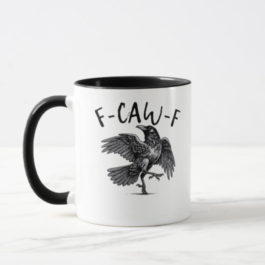 F Caw F Kraai Retro Klassieke Stijl Mok (Links)