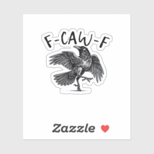 F Caw F Kraai Retro Klassieke Stijl Sticker