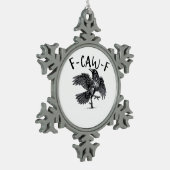 F Caw F Kraai Retro Klassieke Stijl Tin Sneeuwvlok Ornament (Links)