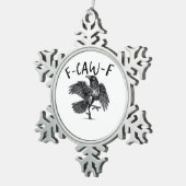 F Caw F Kraai Retro Klassieke Stijl Tin Sneeuwvlok Ornament (Rechts)
