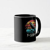 F-Caw-F Kraai Retro Zonsondergang Pun Grappige Vog Mok (Voorkant rechts)