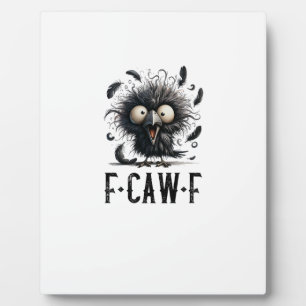 F-Caw-F Kraai Vogel Grappige Kraai F-Caw-F Tri-Ble Fotoplaat