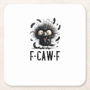 F-Caw-F Kraai Vogel Grappige Kraai F-Caw-F Tri-Ble Kartonnen Onderzetters