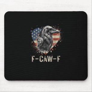 F-Caw-F Kraai Vogel Hart VS Vlag Vintage Muismat