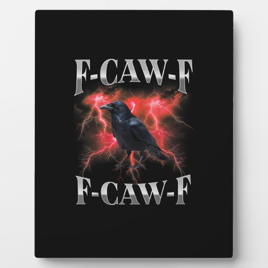 F-Caw-F Kraai Vogel Raaf Goth Meme Fotoplaat (Voorkant)