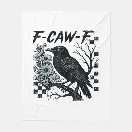 F-Caw-F Kraai Vogel Retro Klassieker Fleece Deken (Voorkant)