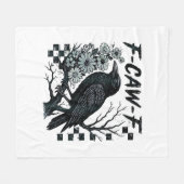 F-Caw-F Kraai Vogel Retro Klassieker Fleece Deken (Voorkant (Horizontaal))