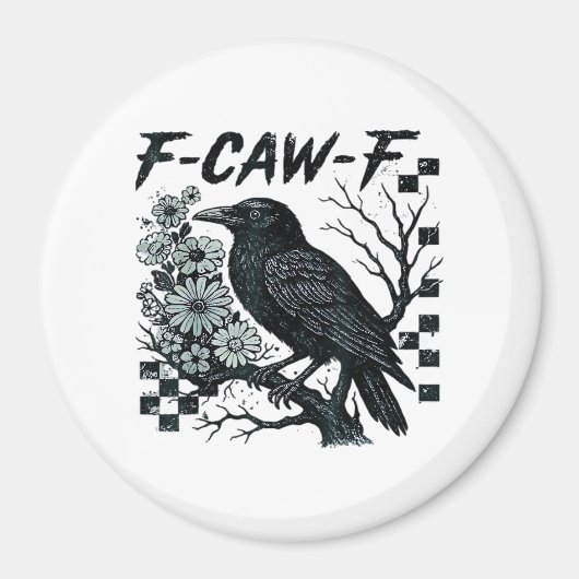 F-Caw-F Kraai Vogel Retro Klassieker Magneet (Voorkant)