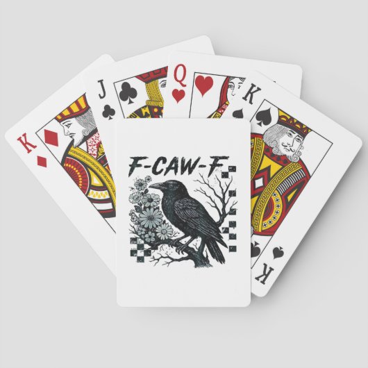 F-Caw-F Kraai Vogel Retro Klassieker Pokerkaarten (Achterkant)