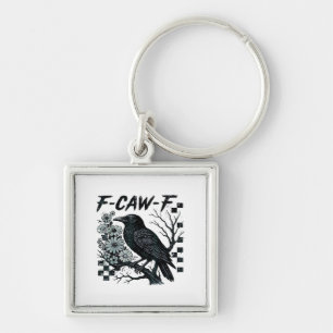 F-Caw-F Kraai Vogel Retro Klassieker Sleutelhanger