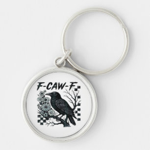 F-Caw-F Kraai Vogel Retro Klassieker Sleutelhanger