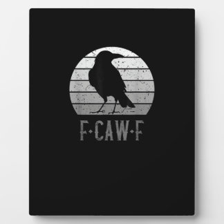 F-Caw-F Kraai Vogel Retro Maan Vintage F-Caw-F Fotoplaat