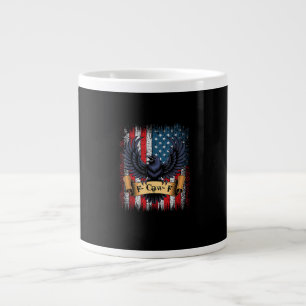 F-Caw-F Kraai Vogel Retro USA Vlag Vintage F-Caw-F Grote Koffiekop